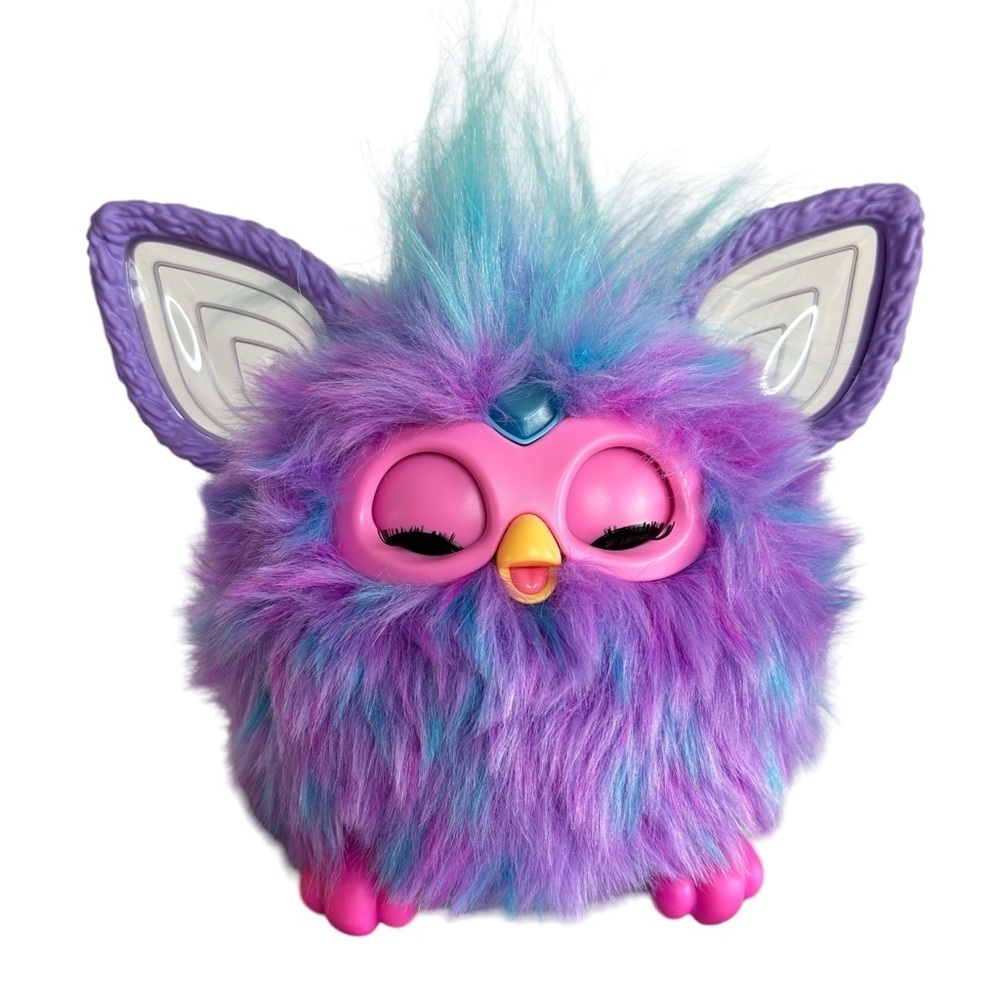 2023 Hasbro Furby Blue Purple Tie Dye Plush Interactive Toy Tested No Box
